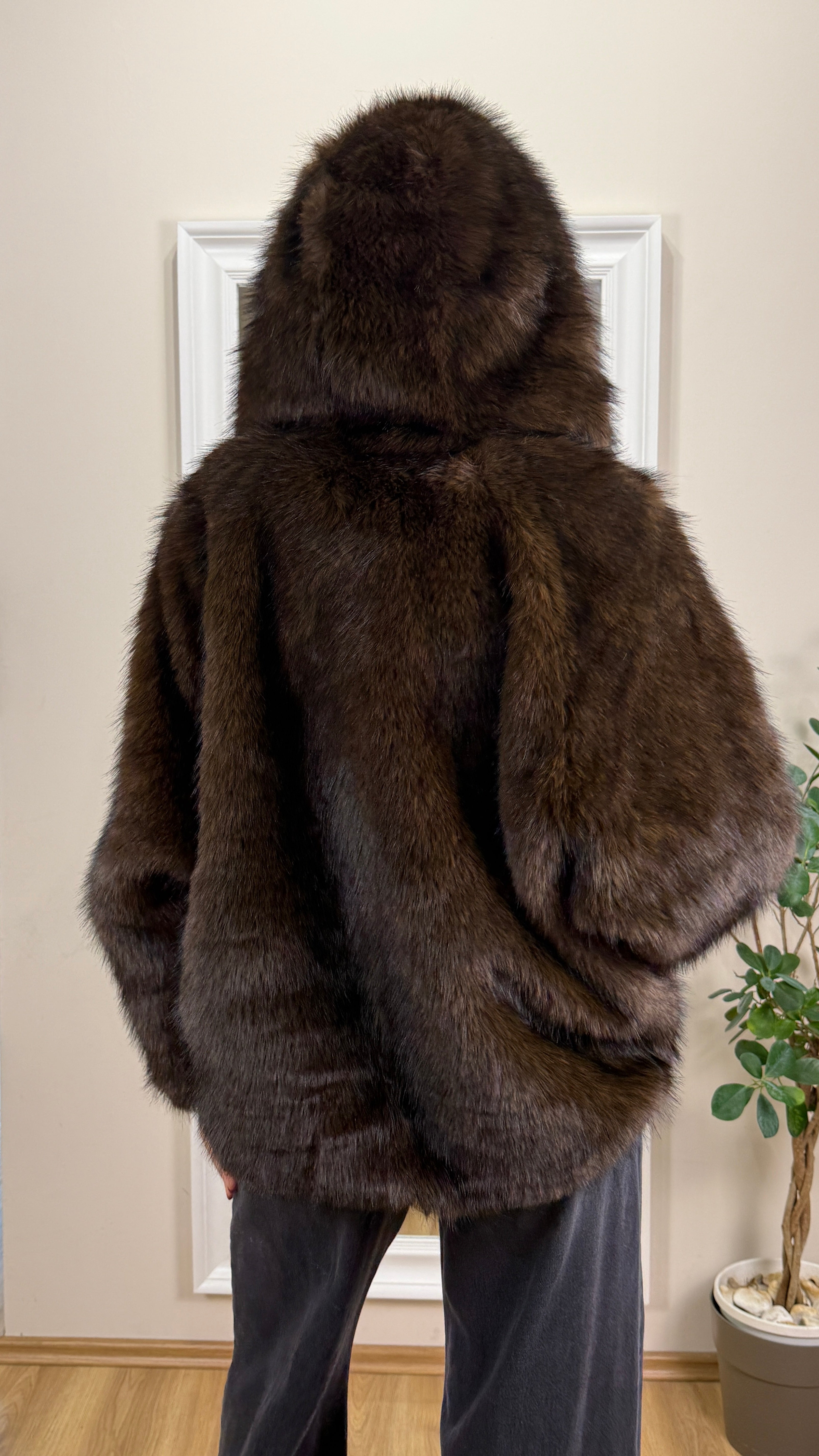 Two-way Pelliccia con cappuccio.