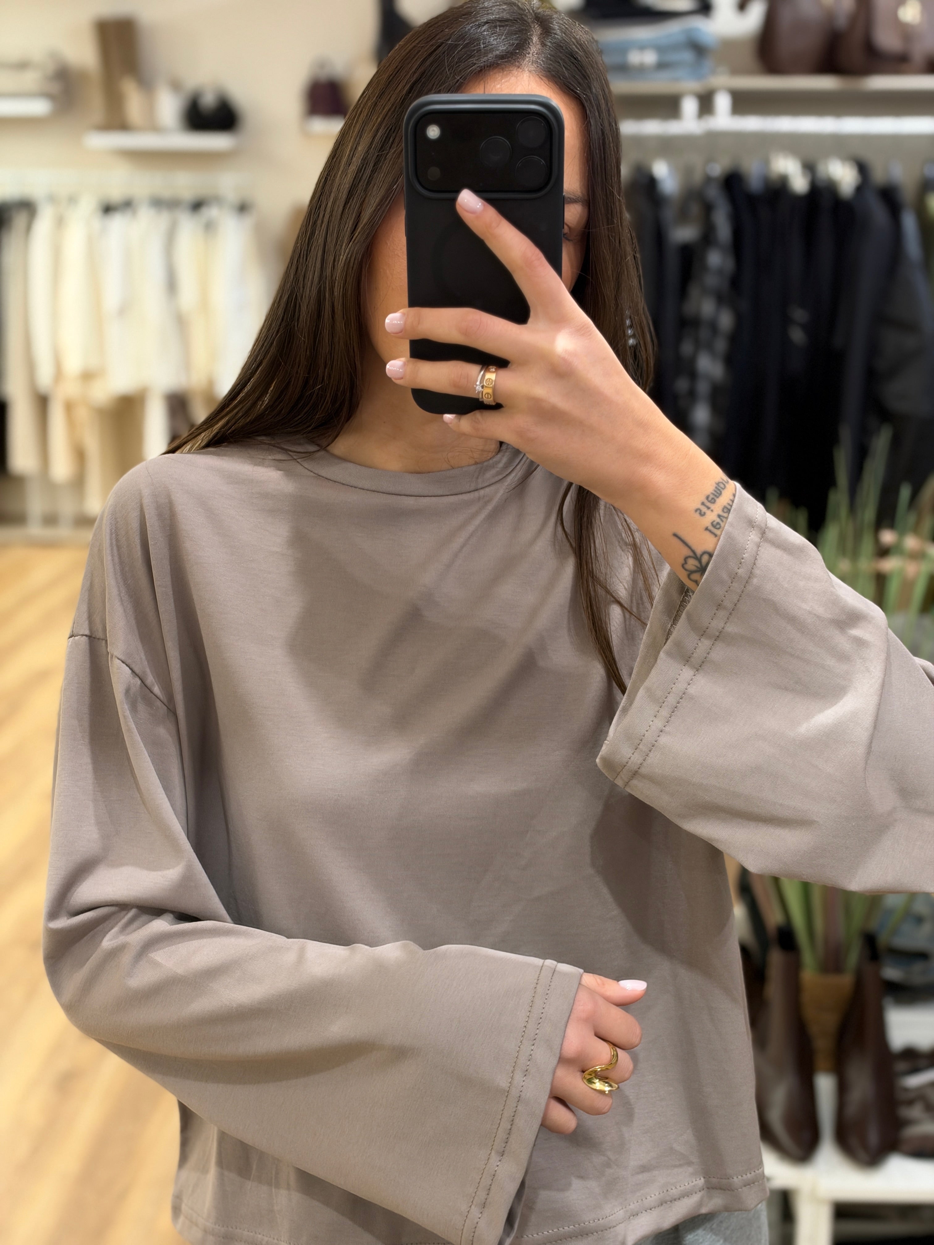T-shirt long in cotone.