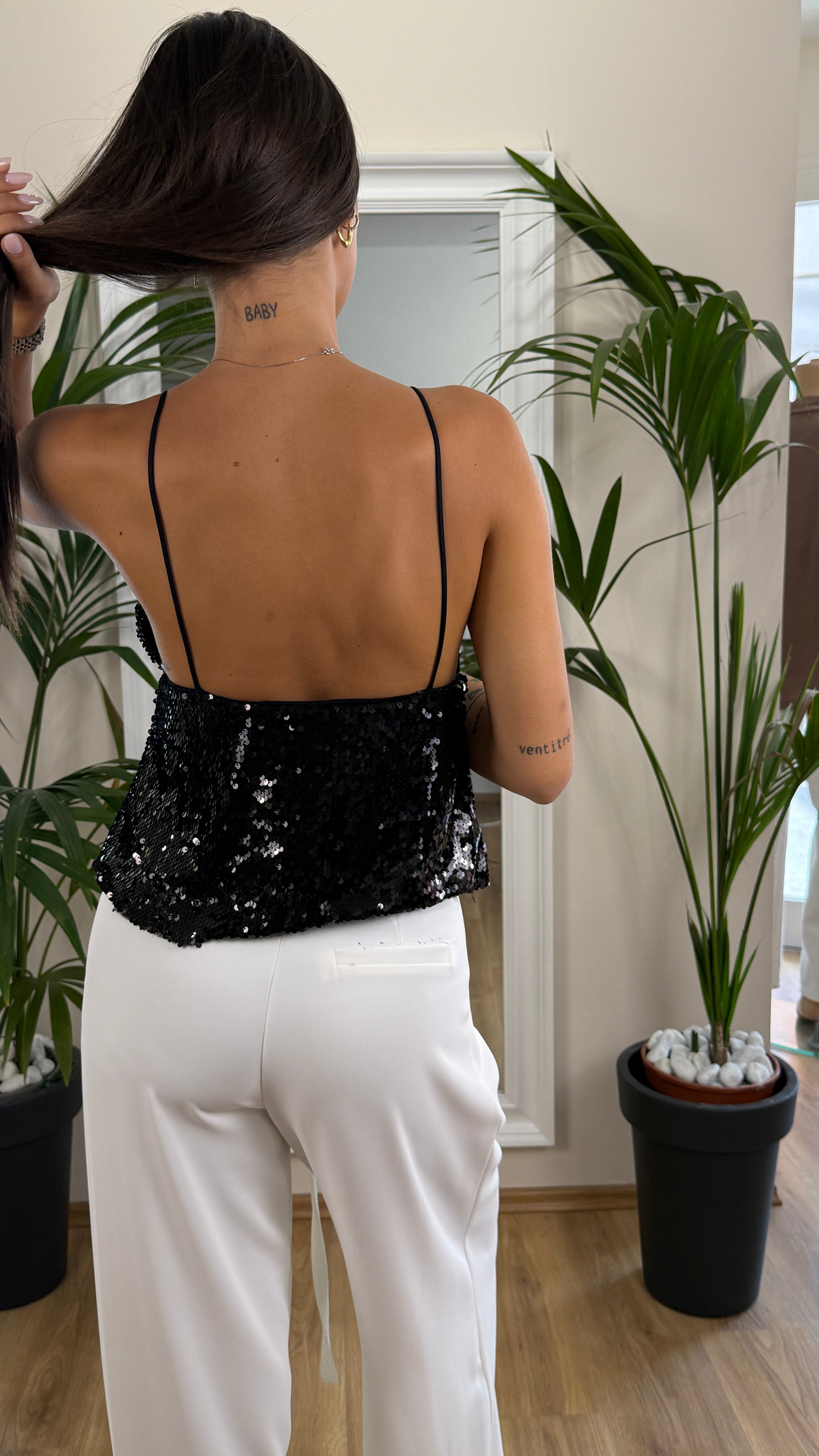 Top in paillettes.