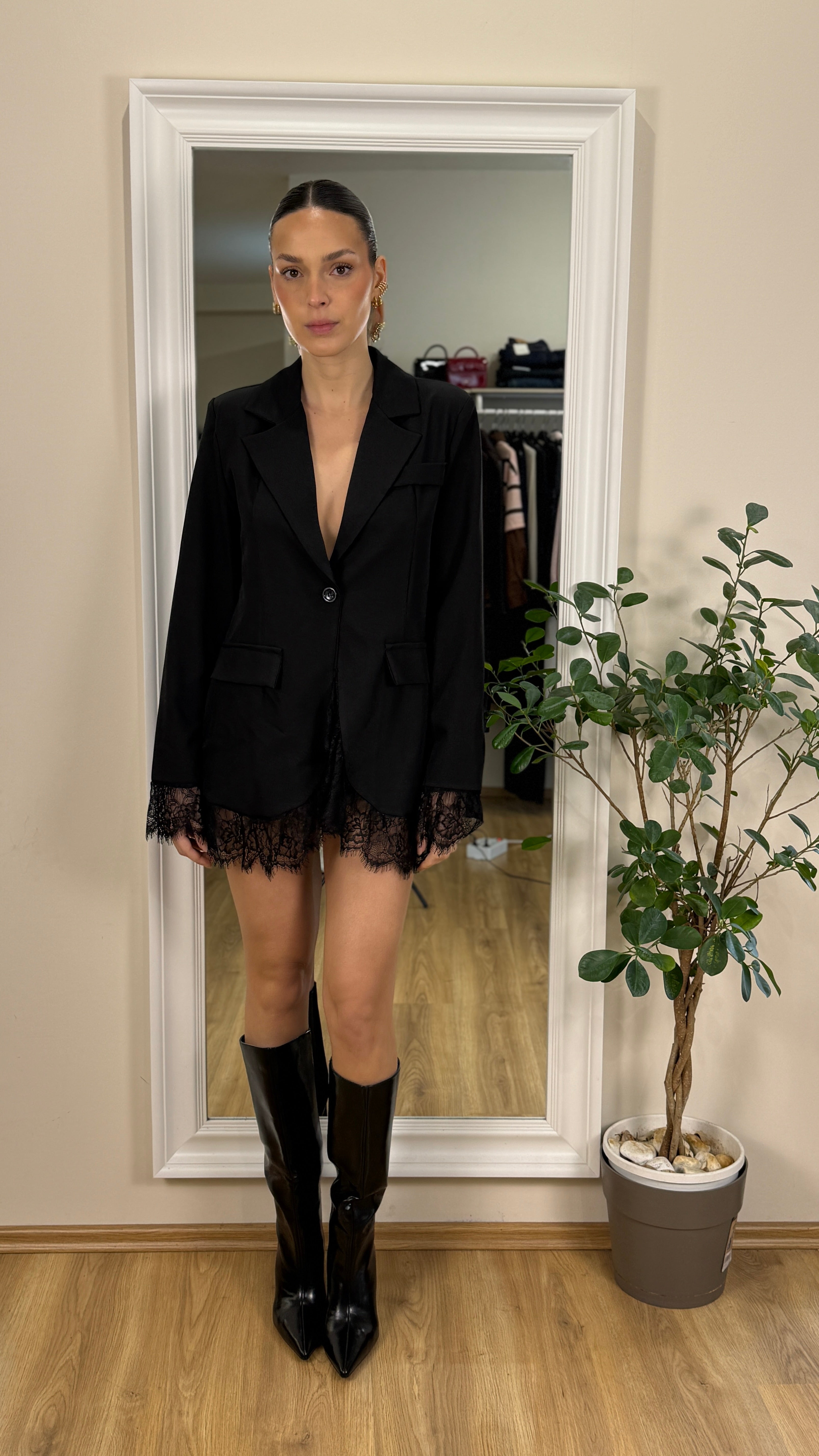 Blazer con inserti in pizzo.