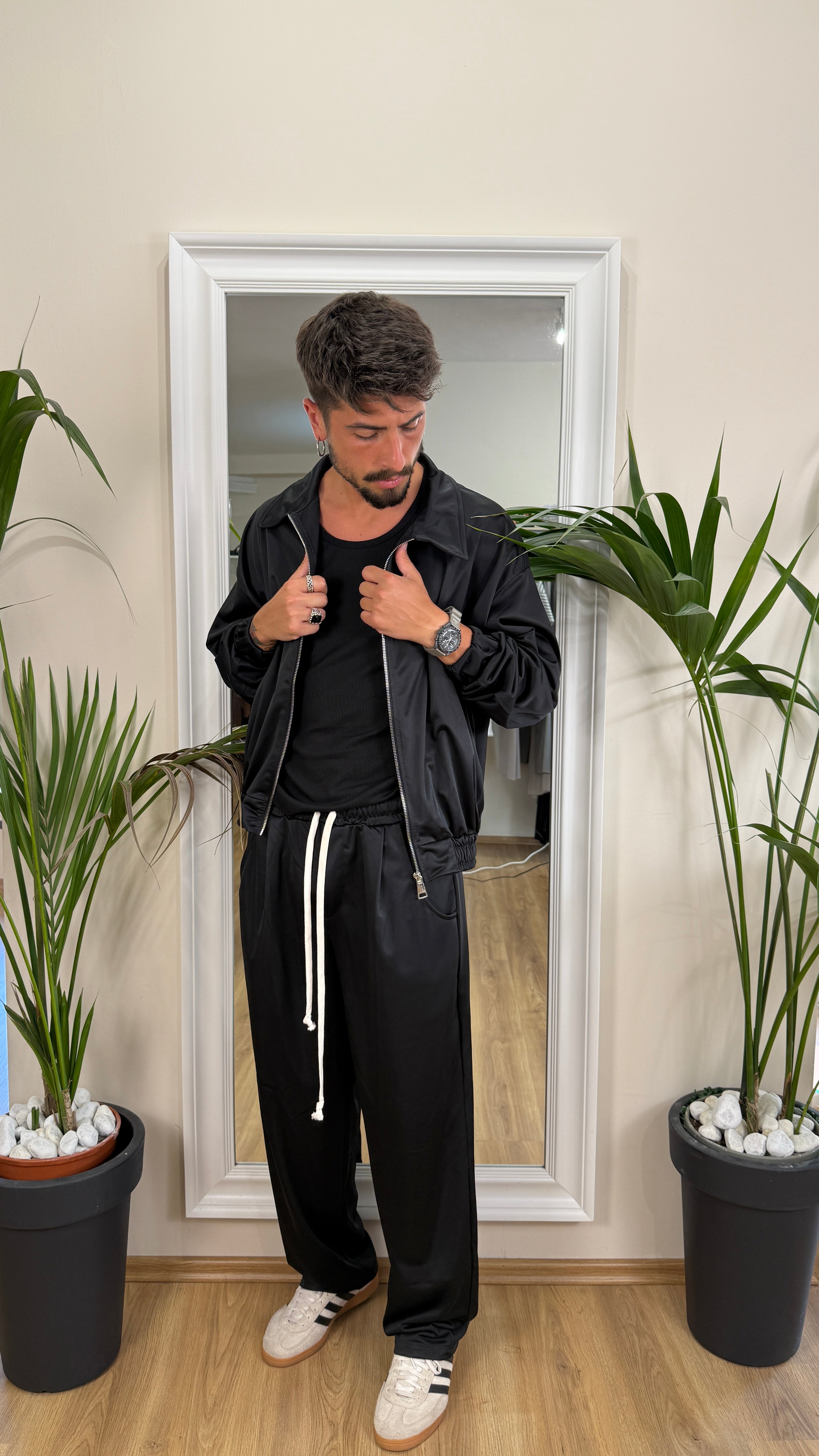 Coordinato acetato loose fit.